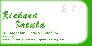 richard katula business card